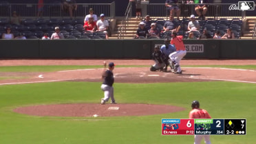 Sean Murphy singles on a line drive to left fielder Matthew Etzel. Brewer Hicklen scores.