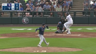 Manuel Palencia homers (3) on a fly ball to center field.