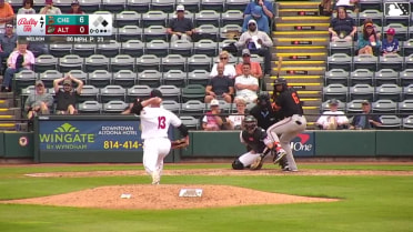 Willy Vasquez doubles (3) on a sharp line drive to center fielder Lonnie White Jr. Thomas Sosa scores.