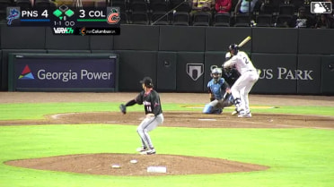 David McCabe singles on a line drive to right fielder Fenwick Trimble. Luke Waddell scores.