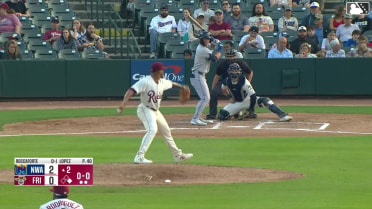 Carson Roccaforte homers (9) on a fly ball to right field. Justin Johnson scores.