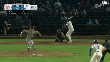 Kyle Nevin doubles (7) on a line drive to center fielder Maddux Houghton. Chris Newell scores.