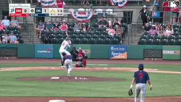 Taitn Gray out on a sacrifice fly to left fielder Braden Holcomb. Andreimi Antunez scores.
