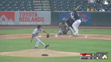 Connor Dykstra triples (2) on a line drive to right fielder Qrey Lott. Nick Becker scores.
