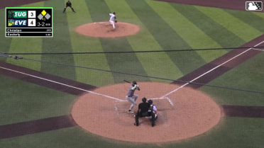 Jakob Christian singles on a ground ball to center fielder Korbyn Dickerson. Carlos Gutierrez scores.