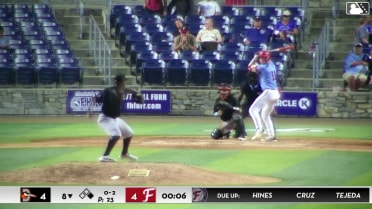 Gavin Fien strikes out swinging and Coy James caught stealing 2nd, catcher Juan Ortega to second baseman Elvin Garcia to catcher Juan Ortega.