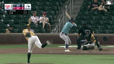 Joey Loperfido doubles (1) on a sharp line drive to left fielder Samad Taylor. Cavan Biggio scores.