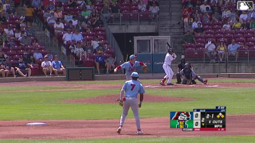 Jose Salas out on a sacrifice fly to right fielder Ian Petrutz. Danny De Andrade scores.