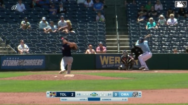 Luca Tresh homers (4) on a fly ball to left field.