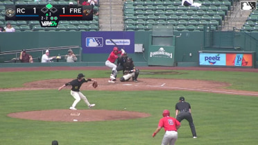Lucas Ramirez doubles (4) on a line drive to left fielder Derek Bernard. Jonny McGill scores.