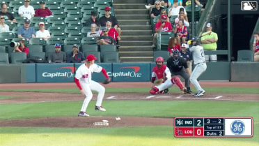 Davis Wendzel doubles (11) on a line drive to left fielder Ivan Johnson. Enmanuel Valdez scores.