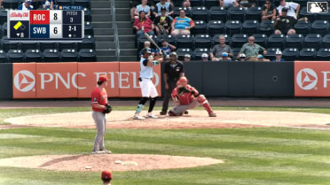 Ernesto Martinez Jr. doubles (11) on a sharp line drive to right fielder Leandro Pineda. Duke Ellis scores.