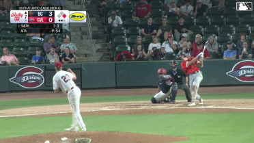 Aidan Smith launches his second home run of the game