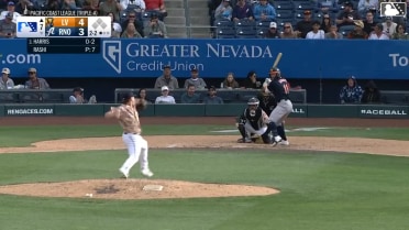 Brett Harris homers (3) on a fly ball to center field.