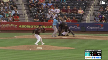 Raynel Delgado singles on a line drive to right fielder Conner Capel. Lucas Spence scores.