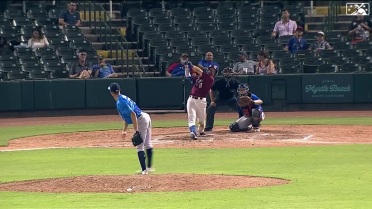 Evan Carter laces an RBI double to right field 