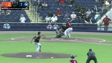 Catcher Juan Ortega picks off Pedro Ibarguen at 1st on throw to first baseman Andrés Nolaya.