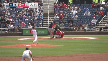 Victor Arias homers (1) on a line drive to left center field.