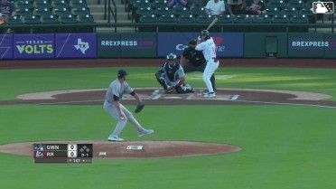 Cameron Cauley homers (1) on a line drive to left field.