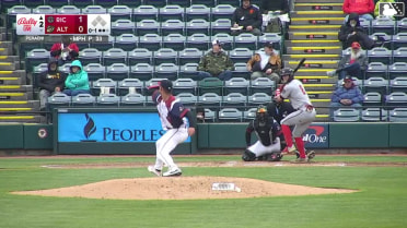 Jonah Cox triples (2) on a line drive to right fielder Titus Dumitru.