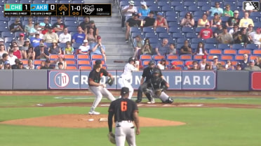 Nick Mitchell homers (4) on a fly ball to center field.