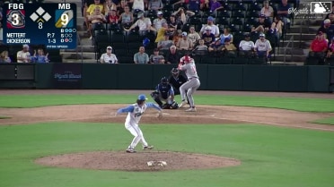 Luke Dickerson homers (9) on a fly ball to left field.