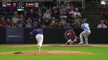 Aaron Parker homers (19) on a fly ball to left field.