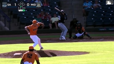 Braedon Karpathios homers (8) on a fly ball to left field.