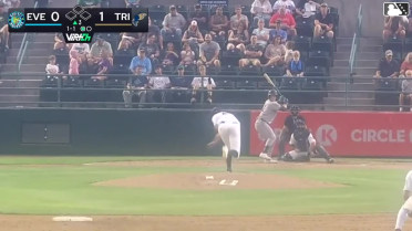 Luke Stevenson homers (18) on a fly ball to left center field.