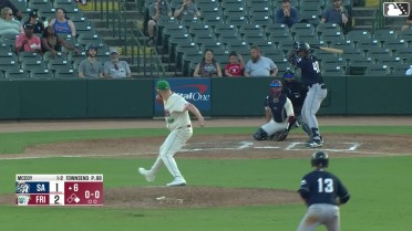 Alex McCoy singles on a sharp line drive to center fielder Dylan Dreiling. Ryan Jackson scores.