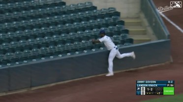 Stowers makes a beautiful catch in foul territory