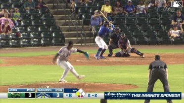 Connor Rasmussen singles on a line drive to center fielder Dallas Macias. Roni Cabrera scores.