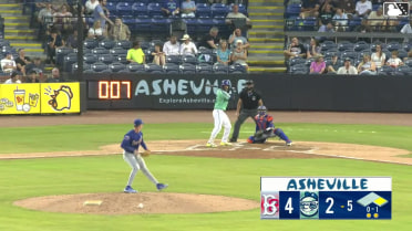 Kenni Gomez homers (1) on a fly ball to right center field. Jack Moss scores.