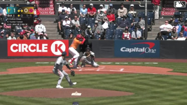 Tucker Toman grounds into a force out, second baseman Austin St. Laurent to shortstop Felnin Celesten. Peyton Williams scores. Carter Cunningham out at 2nd. Tucker Toman to 1st.