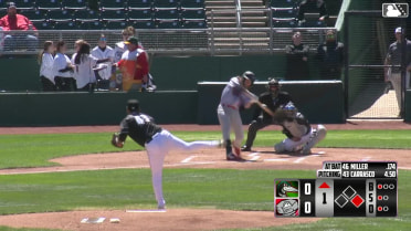 Noah Miller hits a two-run home run to right field