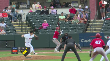 Eli Willits out on a sacrifice fly to left fielder Raylin Ramos. Nick Hollifield scores.
