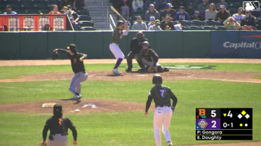 Jay Harry singles on a sharp line drive to left fielder Frederick Bencosme. Cade Doughty scores.