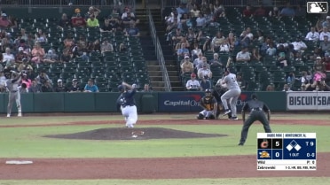 Adam Zebrowski out on a sacrifice fly to right fielder Austin Overn. Jordan Groshans scores.