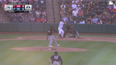 Joe Lampe out on a sacrifice fly to left fielder Duke Ellis. Angel Genao scores.
