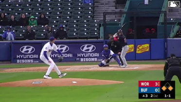 Jason Delay singles on a ground ball to center fielder Jonatan Clase. Mikey Romero scores. Nate Eaton to 3rd.