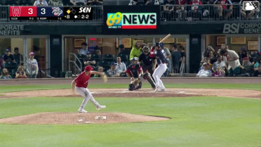 Otto Kemp singles on a ground ball to left fielder Kristian Campbell. Steward Berroa scores.