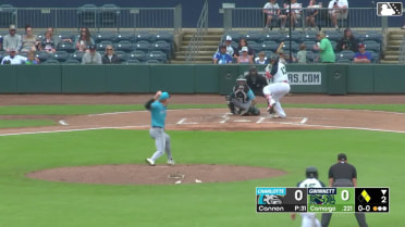 Jair Camargo singles on a sharp line drive to center fielder Dru Baker. Brett Wisely scores. DaShawn Keirsey Jr. out at 3rd on the throw, center fielder Dru Baker to second baseman Rikuu Nishida to third baseman Mario Camilletti.