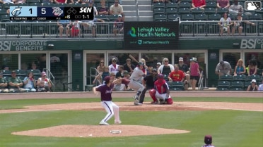 Milan Tolentino homers (11) on a fly ball to left field.