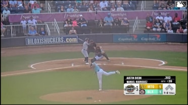 Austin Overn homers (13) on a fly ball to left center field.