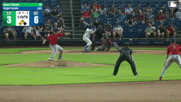 Angel Acosta out on a sacrifice fly to left fielder Caden Kendle. Tyriq Kemp scores.