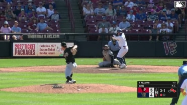 Luiyin Alastre lines into a double play, second baseman Gunner Gouldsmith to shortstop Ali Camarillo. Luis Castillo out at 2nd.