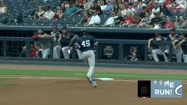 Oscar Gonzalez hits a three-run homer 