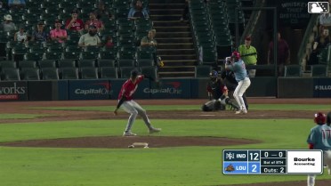P.J. Higgins singles on a line drive to right fielder Joshua Palacios. Dominic Pitelli scores.