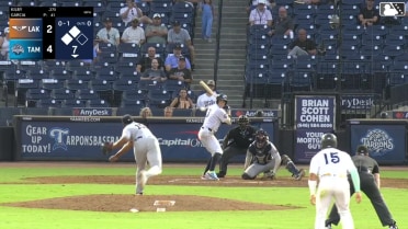 Dax Kilby singles on a sharp line drive to left fielder Roberto Campos. Christofer Reyes scores. Ediel Rivera scores.