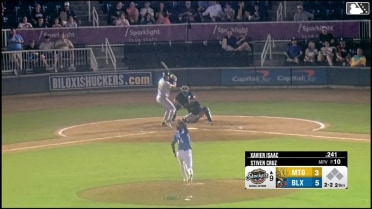 Xavier Isaac homers (17) on a fly ball to right field.
